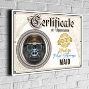Fun Maid Certificate Sign – Fun Co-worker award signs, gift for colleague, UV Protected Print, Durable Aluminum Composite, Indoor Outdoor Use, Easy Mount - 16-x-12-inches-2