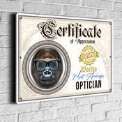 Fun Optician Certificate Sign – Fun Co-worker award signs, gift for colleague, UV Protected Print, Durable Aluminum Composite, Indoor Outdoor Use, Easy Mount - 20-x-14-inches-2
