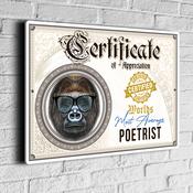 Fun Poetrist Certificate Sign – Fun Co-worker award signs, gift for colleague, UV Protected Print, Durable Aluminum Composite, Indoor Outdoor Use, Easy Mount - 12-x-8-inches-2