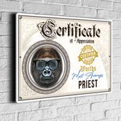 Fun Priest Certificate Sign – Fun Co-worker award signs, gift for colleague, UV Protected Print, Durable Aluminum Composite, Indoor Outdoor Use, Easy Mount - 9-x-6-inches-2