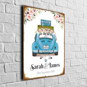 Custom Wedding Sign - 9-x-6-inches / blue