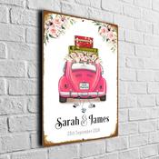 Personalized Wedding Name Sign - 20-x-14-inches / pink