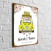 Personalized Wedding Couple Sign - 9-x-6-inches / yellow