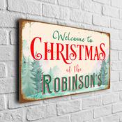 Custom Christmas Family Name Sign – Xmas Signs, Durable Aluminum Composite, Indoor Outdoor Use, Easy Mount Pre-Drilled Holes - 36-x-24-inches