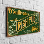 Custom Irish Pub Sign – Handmade in Ireland, Celtic Lettering, Authentic Irish Gifts, Durable UV Protected Signs - 14-x-10