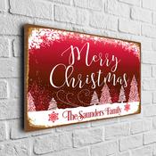 Personalized Family Name Merry Christmas Sign – Xmas Surname Sign, UV Protected Color Print, Weather Ready Aluminum Composite - 36-x-24-inches