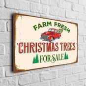 Farm Fresh Christmas Trees Sign – UV Protected Color Print, Weather Ready Aluminum Composite, Pre-Drilled Holes for Easy Mounting - 12-x-8