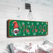 Ho Ho Ho Christmas Sign – Vintage Decorative Wall Plaque, Full Color UV Protected Print, Weather Ready Aluminum Composite, Indoor Outdoor Use - 12-x-4-inches