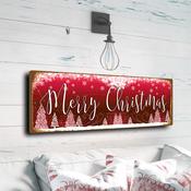Merry Christmas Sign – Xmas Decor, Full Color UV Protected Print, Durable Aluminum Composite, Indoor Outdoor Ready - 24-x-8-inches