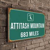 Attitash Mountain Ski Resort Distance Sign – Personalized Ski Resort Distance Sign, Miles or Kilometers, Full Color UV Protected Print - 16-x-12