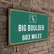 Big Boulder Ski Resort Distance Sign – Custom Ski Resort Distance Sign, Miles or KM, UV Protected Full Color Print, Aluminum Composite - 14-x-10