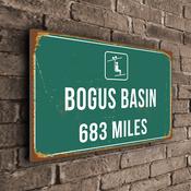 Bogus Basin Ski Resort Distance Sign – Custom Distance to Ski Resort Sign, Miles or Kilometers, UV Protected Full Color Print - 20-x-14-inches