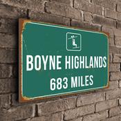 Boyne Mountain Ski Resort Distance Sign – Personalized Ski Resort Distance Sign, Miles or KM, Full Color UV Protected Print, Aluminum Composite - 14-x-10