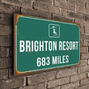 Brighton Ski Resort Distance Sign - 14-x-10