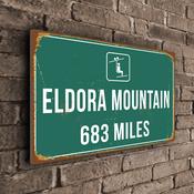 Eldora Mountain Ski Resort Distance Sign – Personalized Ski Resort Distance Sign, Miles or KM, Full Color UV Print, Durable Aluminum Composite - 14-x-10 image