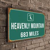 Heavenly Mountain Ski Resort Distance Sign – Ski Resort Distance Metal Sign, Miles or Kilometers, UV Protected Full Color Print, Aluminum Composite - 14-x-10
