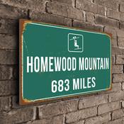 Homewood Mountain Resort Distance Sign – Ski Resort Distance Metal Sign, Any Miles or KM, Full Color UV Protected Print, Weatherproof Aluminum Composite - 12-x-8