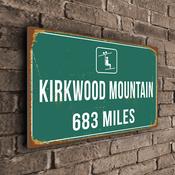 Kirkwood Mountain Ski Resort Distance Sign – Custom Distance to Ski Resort Sign, Any Miles or KM, Full Color UV Protected Print - 16-x-12