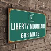 Liberty Mountain Ski Resort Distance Sign – Custom Ski Resort Distance Sign, Miles or KM, Full Color UV Print, Weatherproof Aluminum Composite - 20-x-14-inches