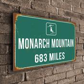 Monarch Mountain Ski Resort Distance Sign – Ski Resort Mileage Sign, Miles or KM, Full Color UV Protected Print, Weatherproof Aluminum Composite - 14-x-10