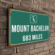 Mount Bachelor Ski Resort Distance Sign – Custom Ski Resort Distance Sign, Any Miles or KM, Full Color UV Protected Print - 12-x-8