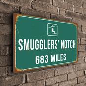 Smugglers Notch Ski Resort Distance Sign – Ski Resort Distance Metal Sign, Custom Miles or KM, UV Protected Full Color Print - 20-x-14-inches