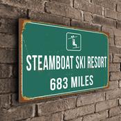 Steamboat Ski Resort Distance Sign - 14-x-10