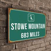 Stevens Pass Ski Resort Distance Sign – Custom Distance to Ski Resort Sign, Custom KM or Miles, Full Color UV Print, Aluminum Composite - 20-x-14-inches