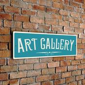 Art Gallery Wall Sign – Rustic Vintage Business Sign, UV Protected Fade Resistant Print, Aluminum Composite, Easy Install Punched Holes - 20-x-6-inches / blue