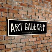 Art Gallery Sign – Retro Business Wall Sign, Full Color UV Protected Print, Durable Aluminum Composite, Punched Holes Easy Mount - 12-x-4-inches / black
