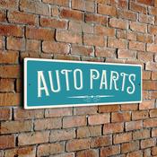 Auto Parts Sign – Vintage Style Business Sign, UV Protected Fade Resistant Print, Weatherproof Aluminum Composite - 24-x-8-inches / blue image
