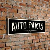 Auto Parts Sign – Vintage Style Business Sign, UV Protected Fade Resistant Print, Weatherproof Aluminum Composite - 12-x-4-inches / black image