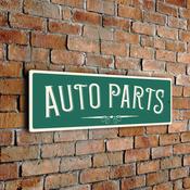 Auto Parts Wall Sign – Rustic Vintage Business Sign, Full Color UV Protected Print, Durable Aluminum Composite, Punched Holes Easy Mount - 12-x-4-inches / green