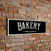 Bakery Sign – Vintage Style Business Sign, UV Protected Fade Resistant Print, Weatherproof Aluminum Composite, Holes Punched for Easy Installation - 12-x-4-inches / black