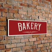 Bakery Wall Sign – Classic Vintage Wall Sign, Full Color UV Protected Print, Weatherproof Aluminum Composite, Holes Punched for Easy Installation - 20-x-6-inches / red