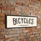 Bicycles Wall Sign – Rustic Vintage Business Sign, UV Protected Fade Resistant Print, Durable Aluminum Composite, Easy Install Punched Holes - 24-x-8-inches / cream-black-text