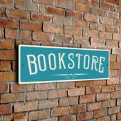 Bookstore Wall Sign – Vintage Commercial Wall Sign, UV Protected Full Color Print, Durable Aluminum Composite, Punched Holes Easy Mount - 20-x-6-inches / blue