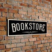 Bookstore Sign – Rustic Vintage Business Sign, Full Color UV Protected Print, Weatherproof Aluminum Composite, Pre-Punched Holes for Mounting - 12-x-4-inches / black
