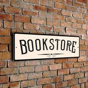 Bookstore Sign – Rustic Vintage Business Sign, Full Color UV Protected Print, Weatherproof Aluminum Composite, Pre-Punched Holes for Mounting - 20-x-6-inches / cream-black-text