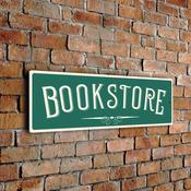 Bookstore Sign – Rustic Vintage Business Sign, Full Color UV Protected Print, Weatherproof Aluminum Composite, Pre-Punched Holes for Mounting - 12-x-4-inches / green