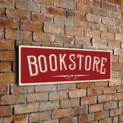 Bookstore Sign – Rustic Vintage Business Sign, Full Color UV Protected Print, Weatherproof Aluminum Composite, Pre-Punched Holes for Mounting - 20-x-6-inches / red