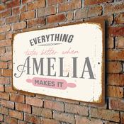 Custom Everything Tastes Better Sign - 36-x-24-inches