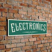 Electronics Wall Sign – Vintage Style Business Sign, UV Protected Full Color Print, Durable Aluminum Composite, Pre-Punched Holes for Mounting - 20-x-6-inches / green