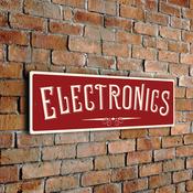 Electronics Sign – Vintage Style Business Sign, UV Protected Fade Resistant Print, Weatherproof Aluminum Composite - 20-x-6-inches / red