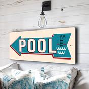 Classic Pool Left Sign - 12-x-4-inches