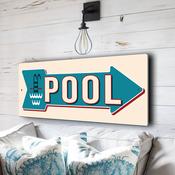 Classic Pool Right Sign - 12-x-4-inches image
