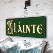 Sláinte Sign – Handmade in Ireland, Celtic Lettering, Authentic Irish Gifts, Durable UV Protected Signs - 36-x-12-inches