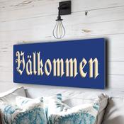 Classic Välkommen Sign - 36-x-12-inches