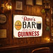 Custom "Lovely Day for a Guinness" Vintage Style Pub Sign | Personalized Irish Bar Decor - 9-x-6