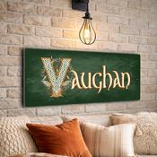 Personalized Celtic Design Family Name Sign – Custom Irish Knotwork Aluminum House Plaque - 20-x-6-inches / 